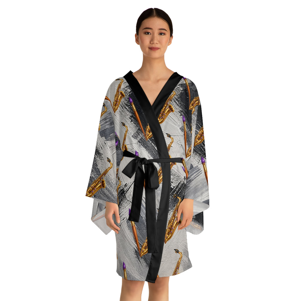Jazzy Smoov Brushstroke Music Kimono Robe – product image 5
