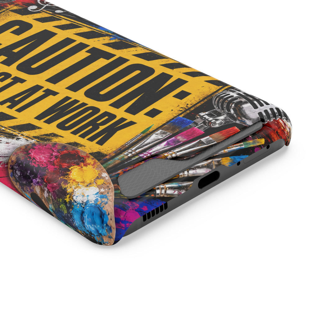 Caution Artist at Work phone case with card holder – view 83