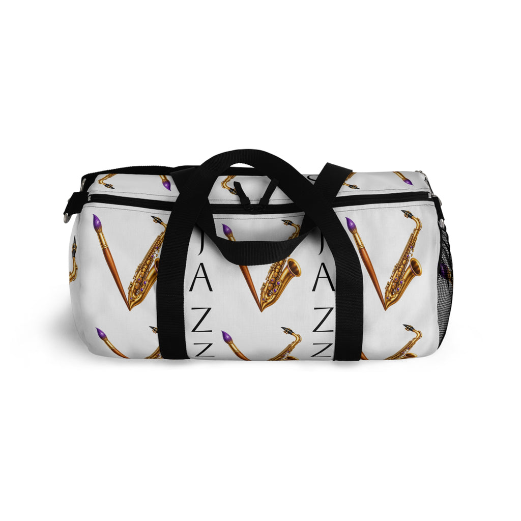 Jazzy Smoov saxophone print duffel bag