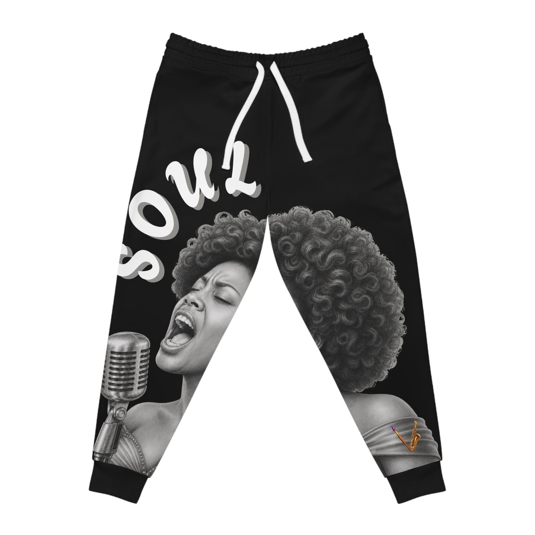 Women’s Soul Singer Black Graphic Joggers – product image 1