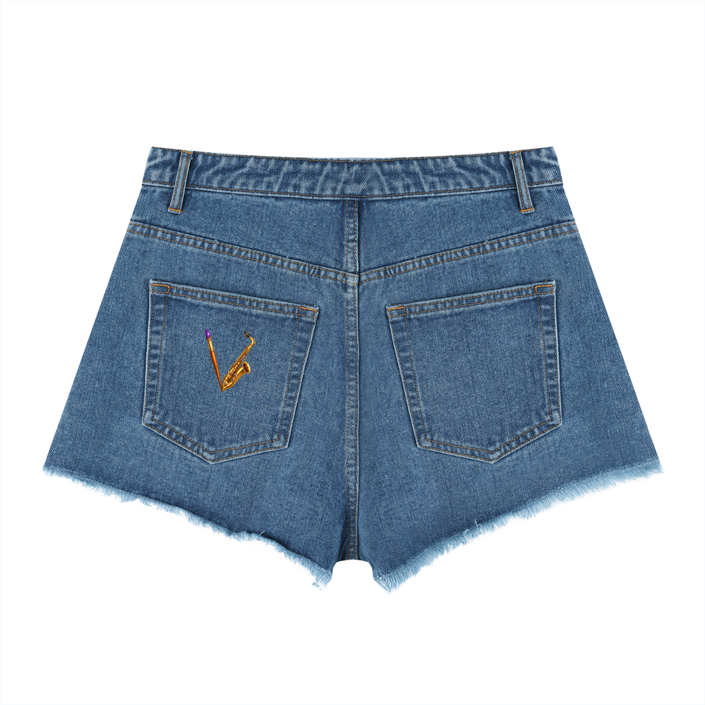 Women’s Create Art Design High-Rise Denim Shorts – product image 4