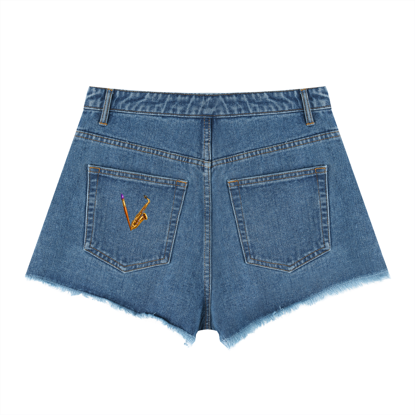 Women’s Create Art Design High-Rise Denim Shorts – product image 4