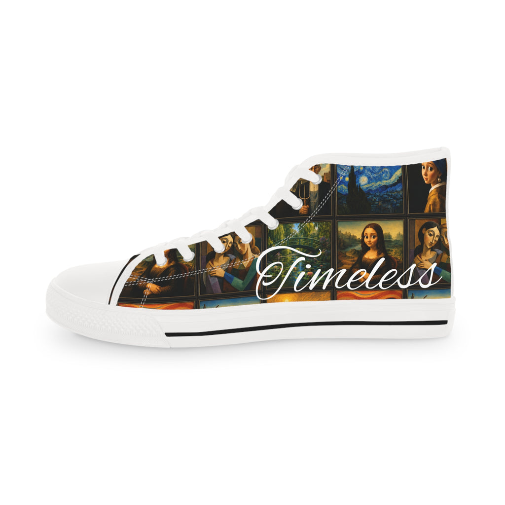 Men’s Art Is Timeless museum collage high-top sneakers