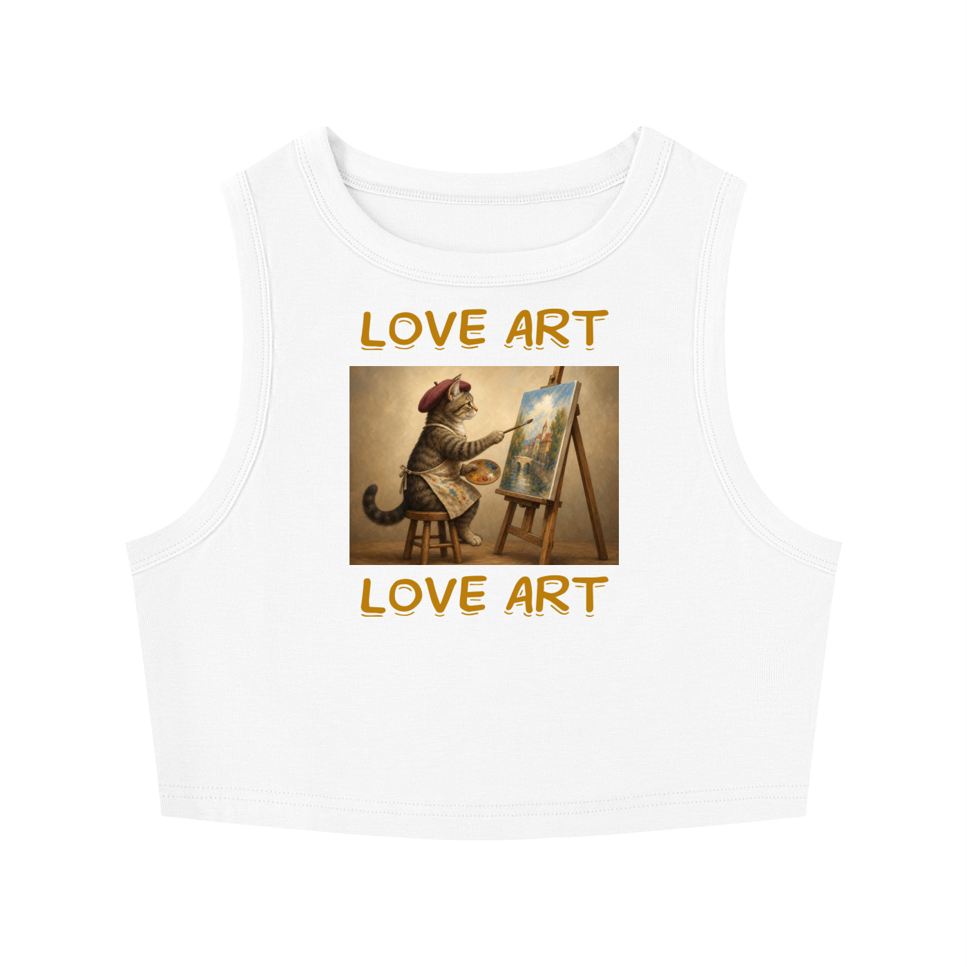 Women’s Love Art Cat Graphic Cropped Tank Top – product image 5
