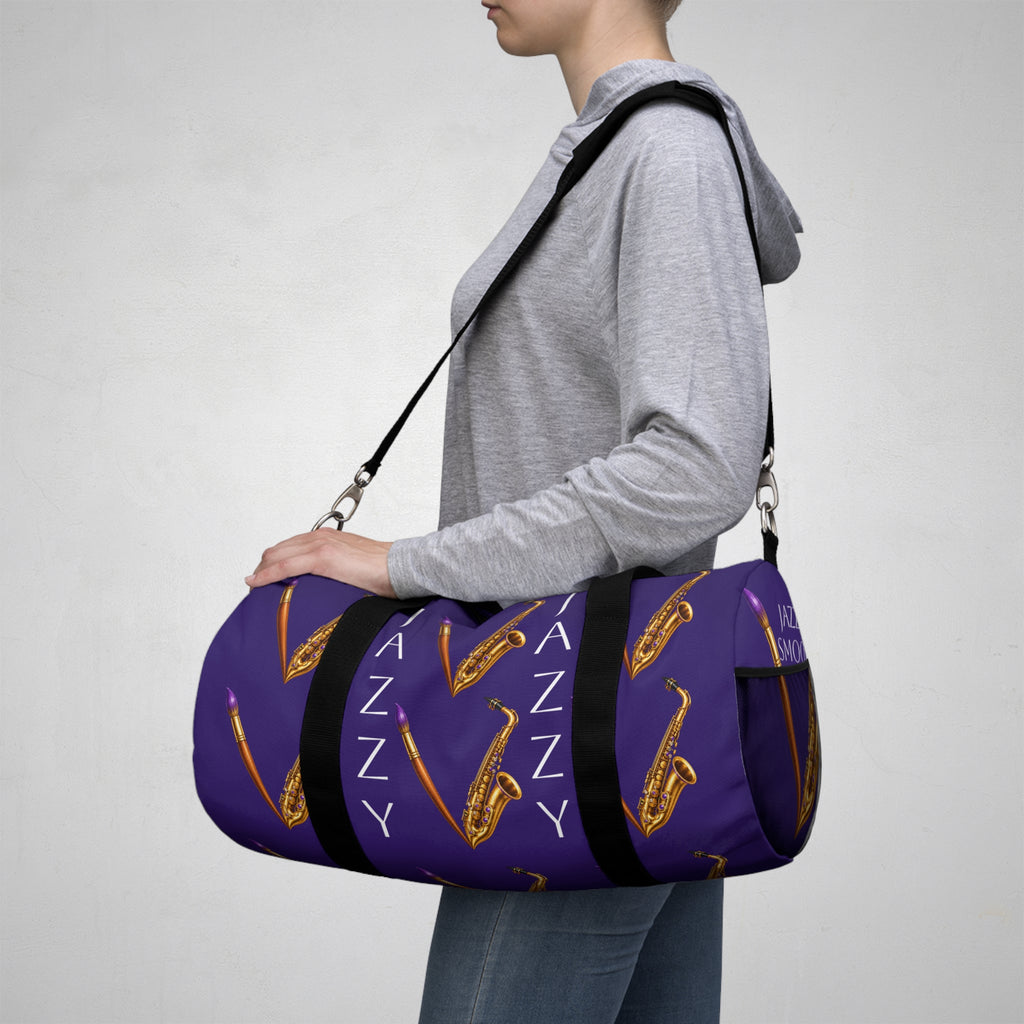 Jazzy Smoov purple saxophone duffel bag