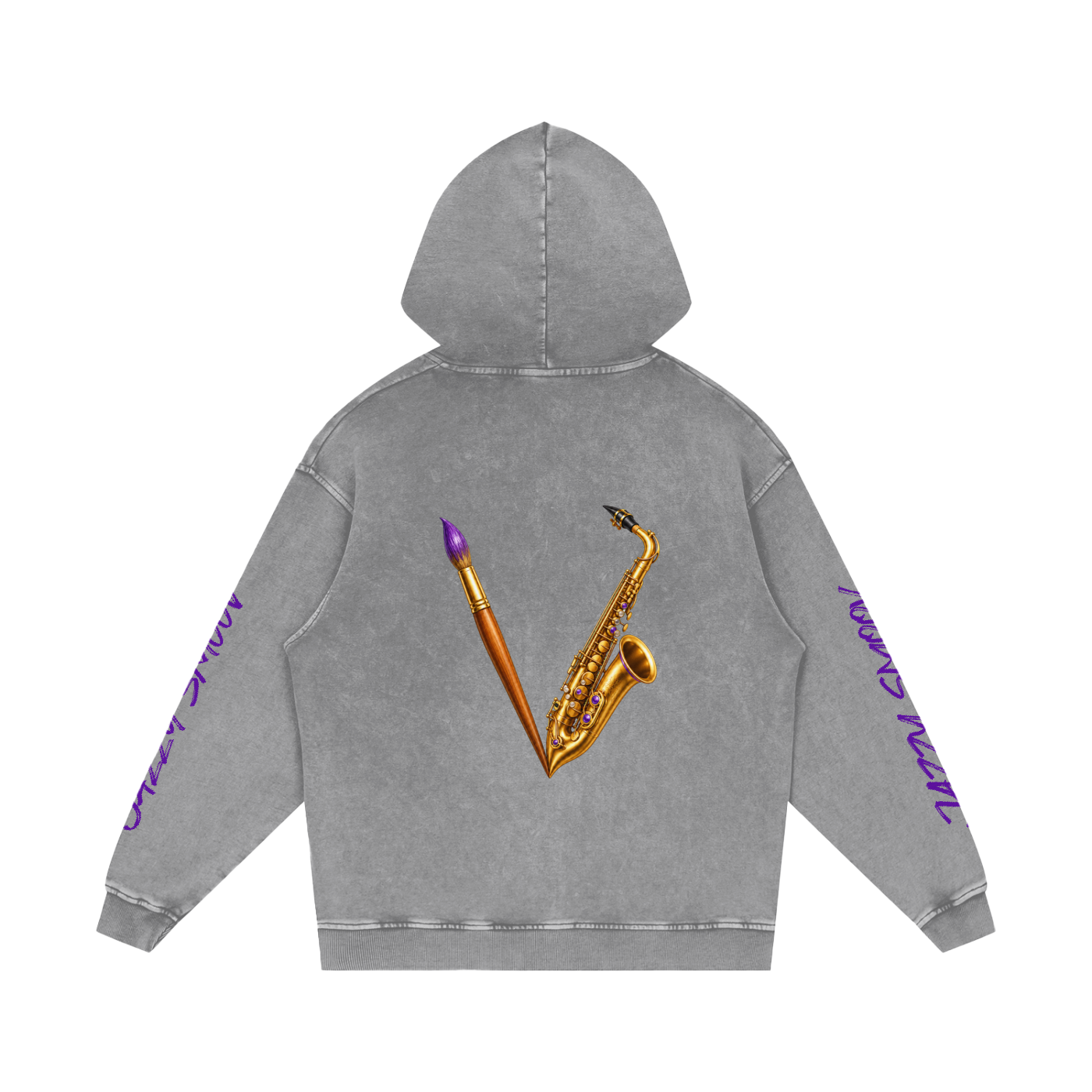 Jazzy Smoov Keep Calm Heavyweight Cotton Hoodie – Gray – product image 2