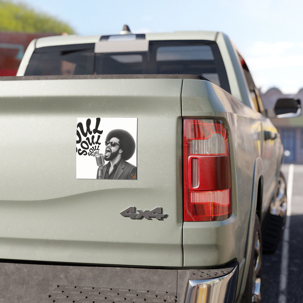 Soul Singer black and white vinyl car magnet – view 6