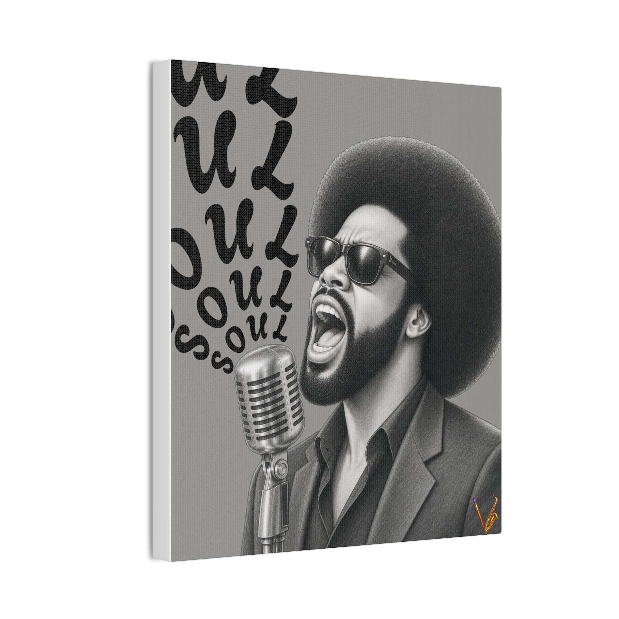 Soul singer monochrome canvas wall art