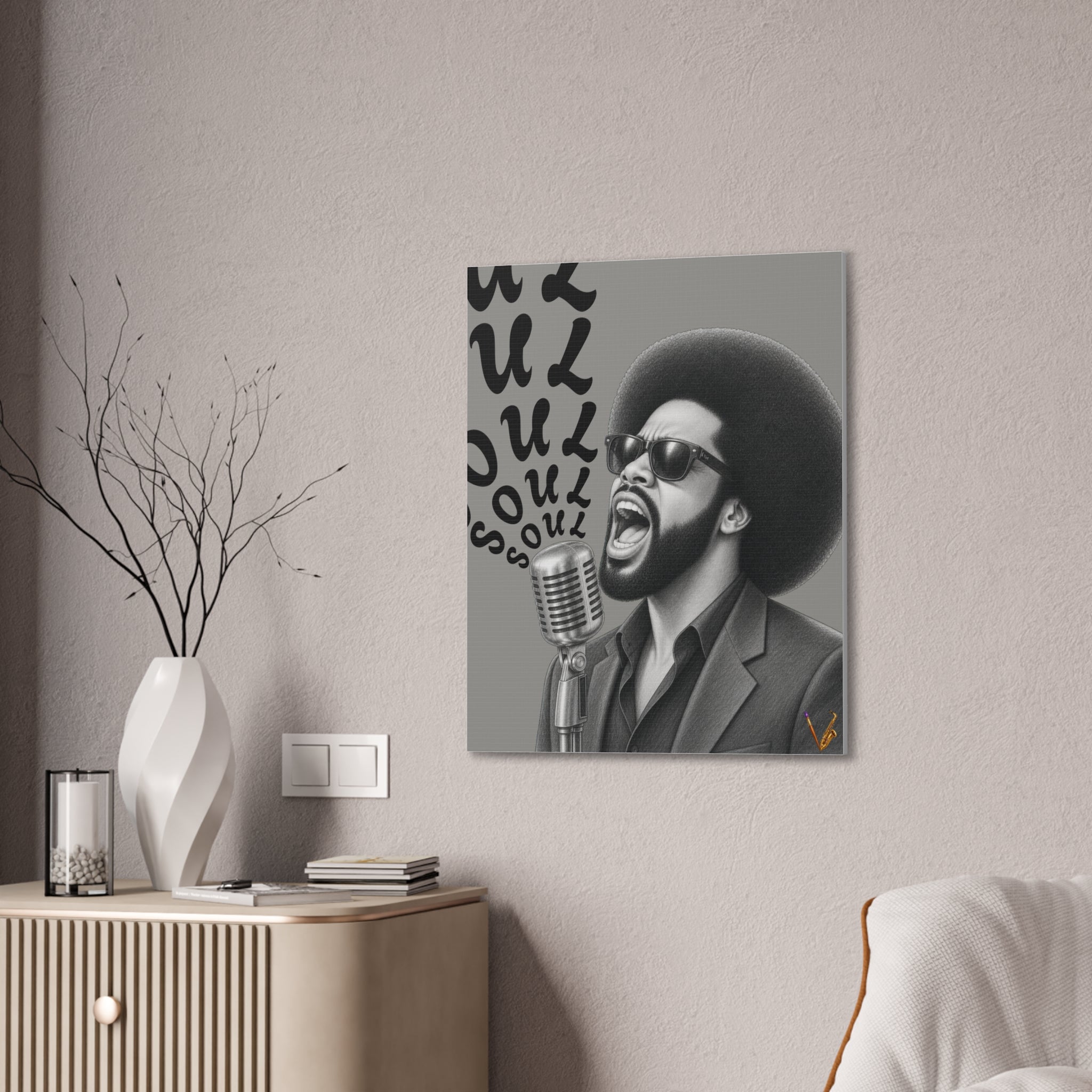 Soul singer monochrome canvas wall art