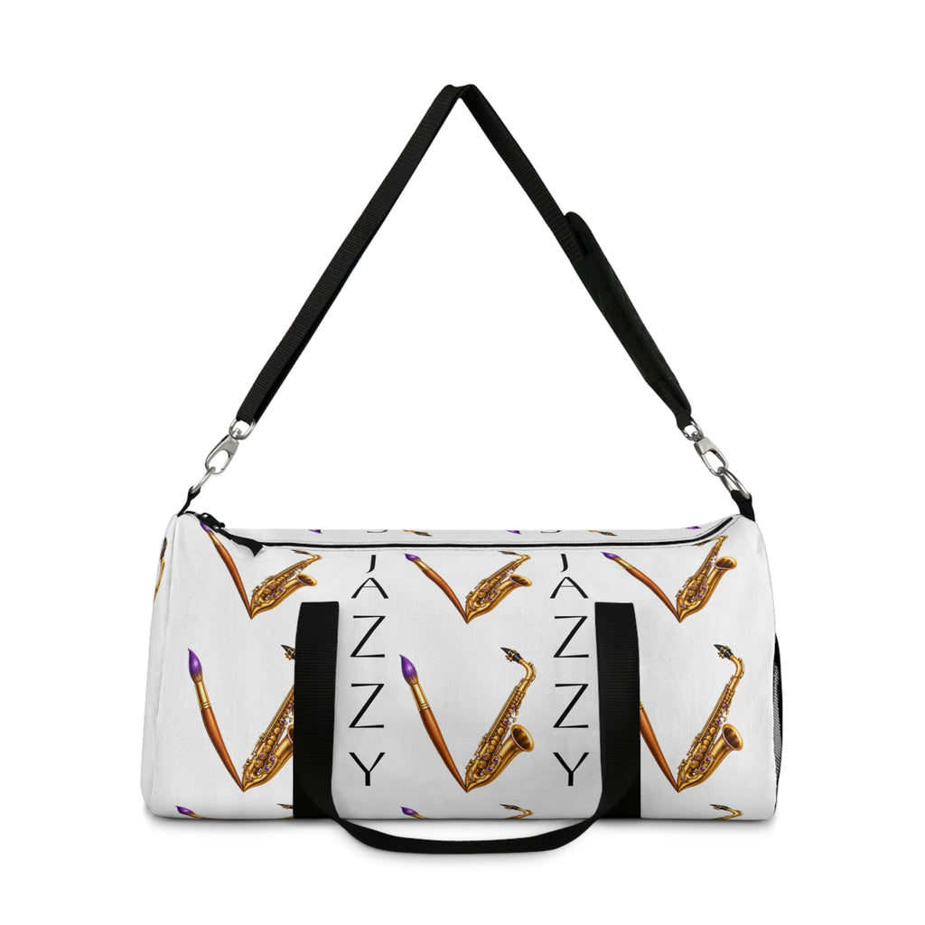 Jazzy Smoov saxophone print duffel bag