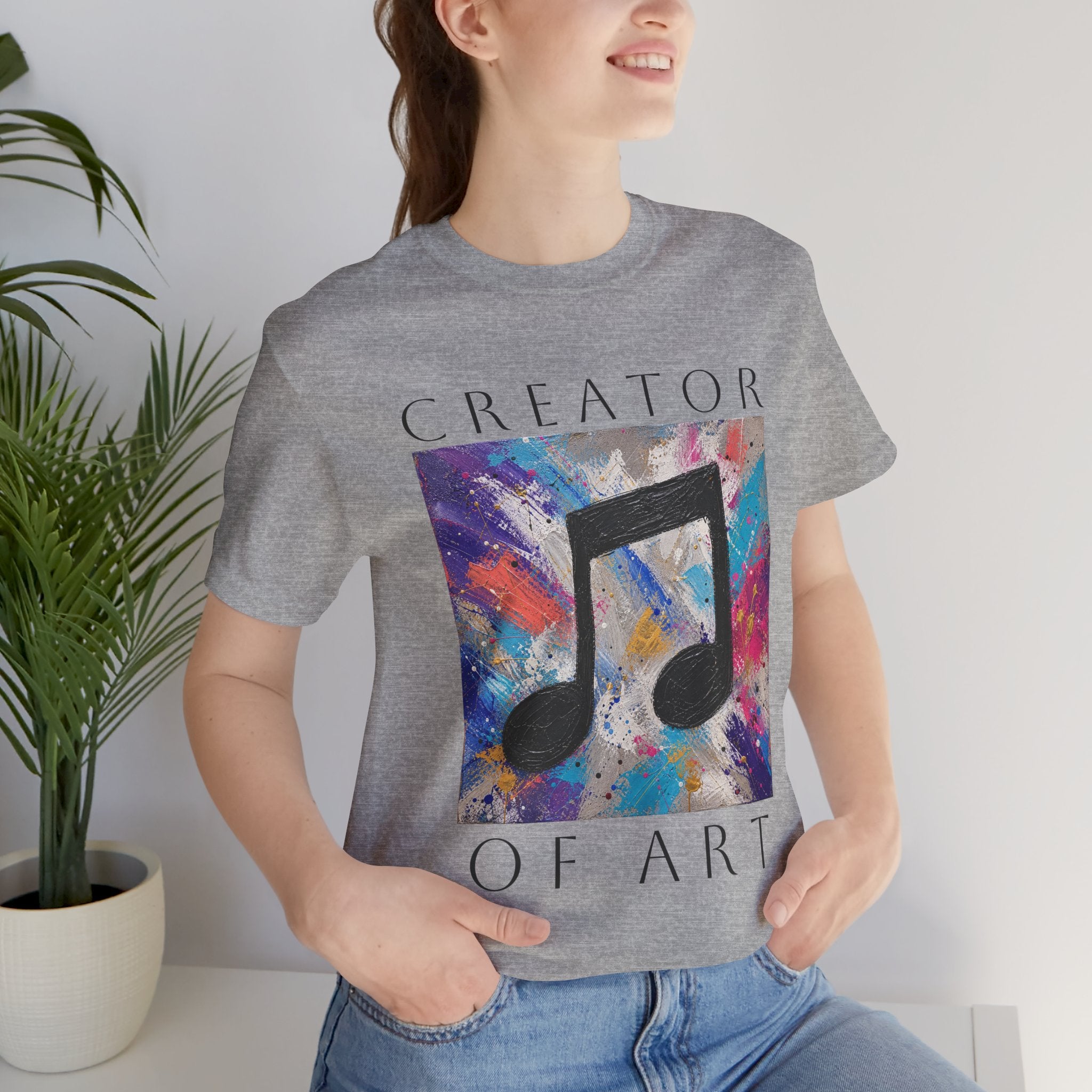 Unisex Creator of Art colorful music note graphic T-shirt – view 38