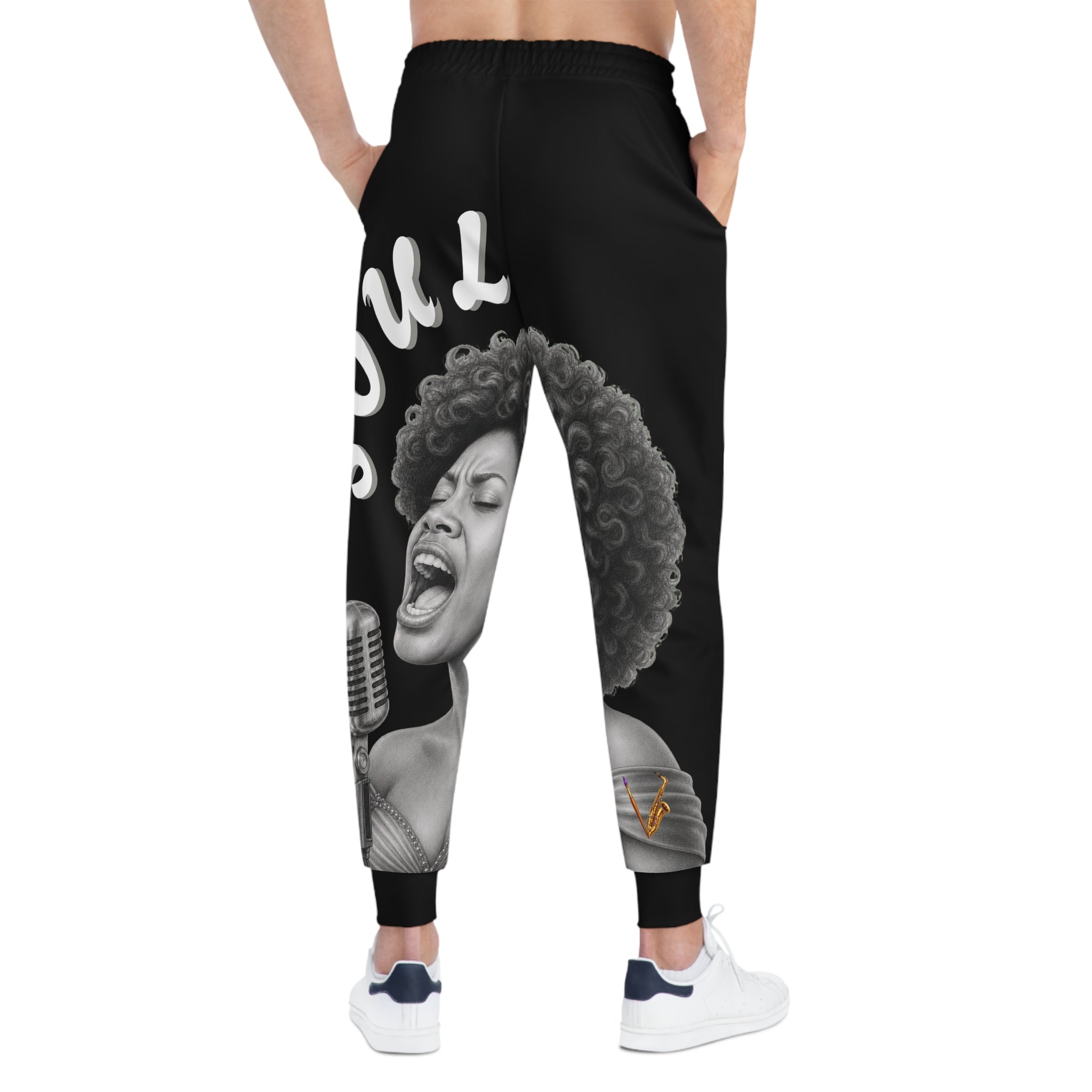 Women’s Soul Singer Black Graphic Joggers – product image 5