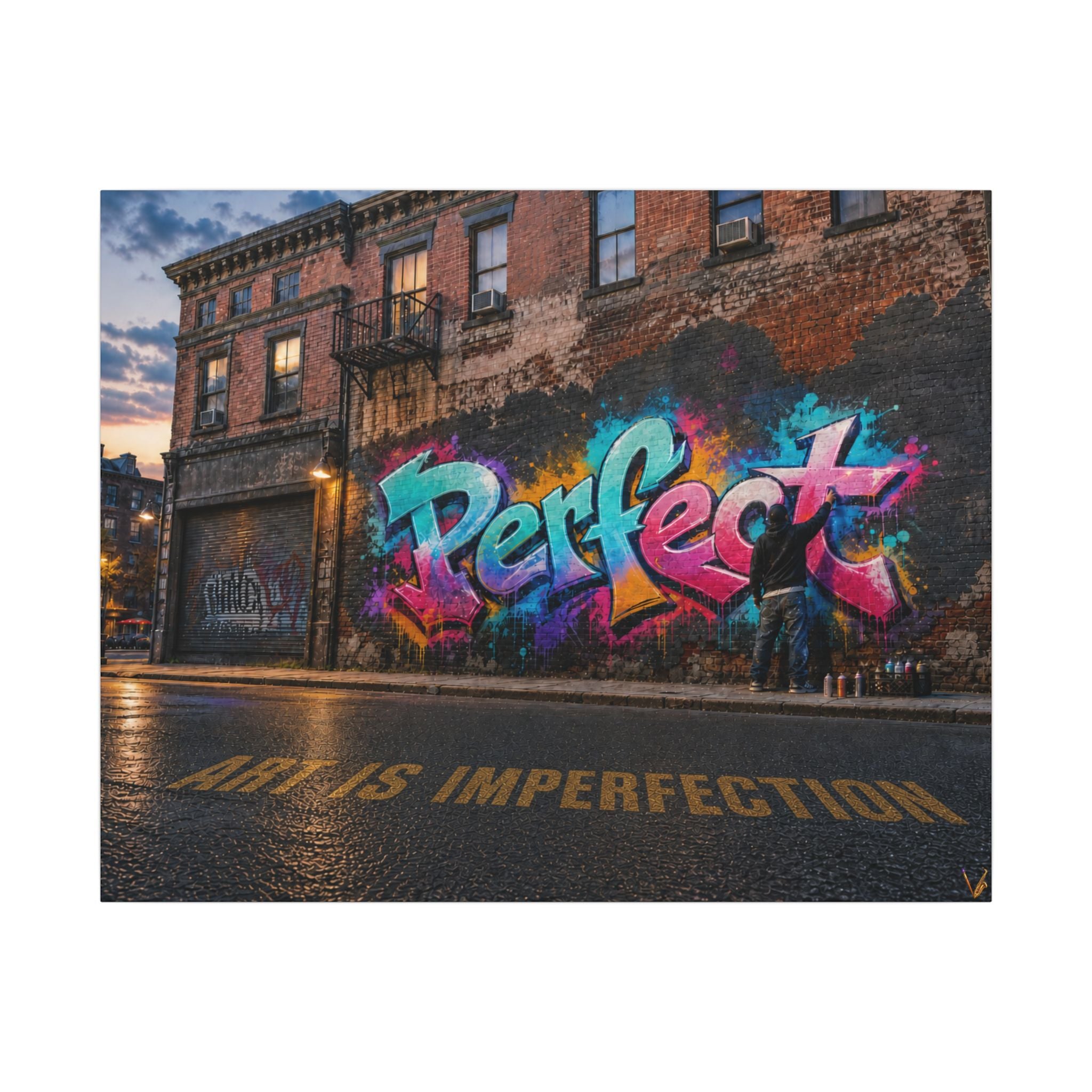 Art Is Imperfection urban graffiti matte canvas wall art