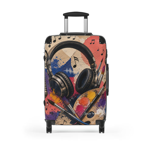 Art and music hard-shell rolling suitcase – view 2