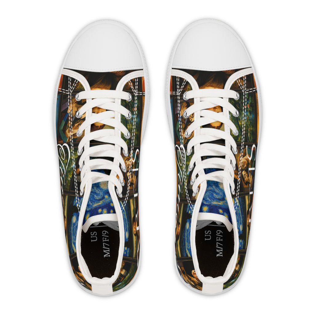 Women’s Art Is Timeless museum collage high-top sneakers