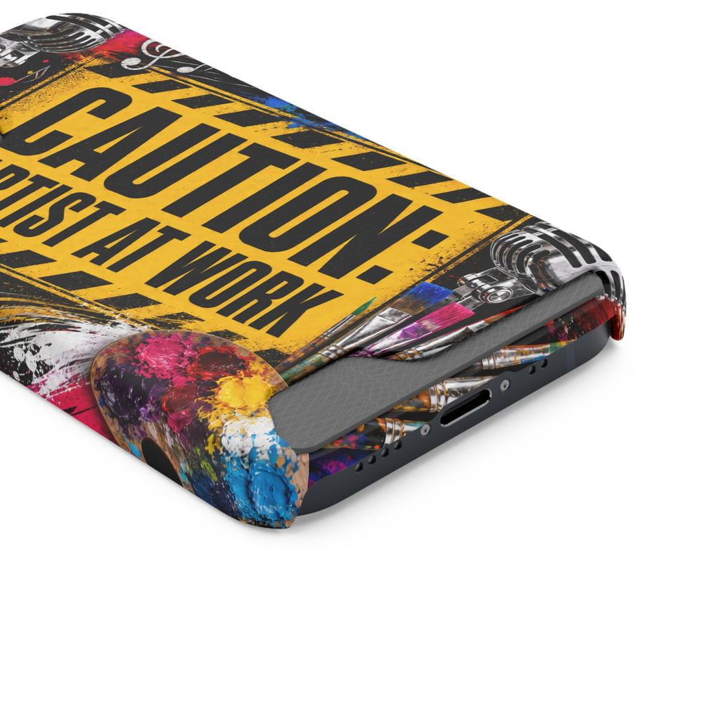 Caution Artist at Work phone case with card holder – view 69