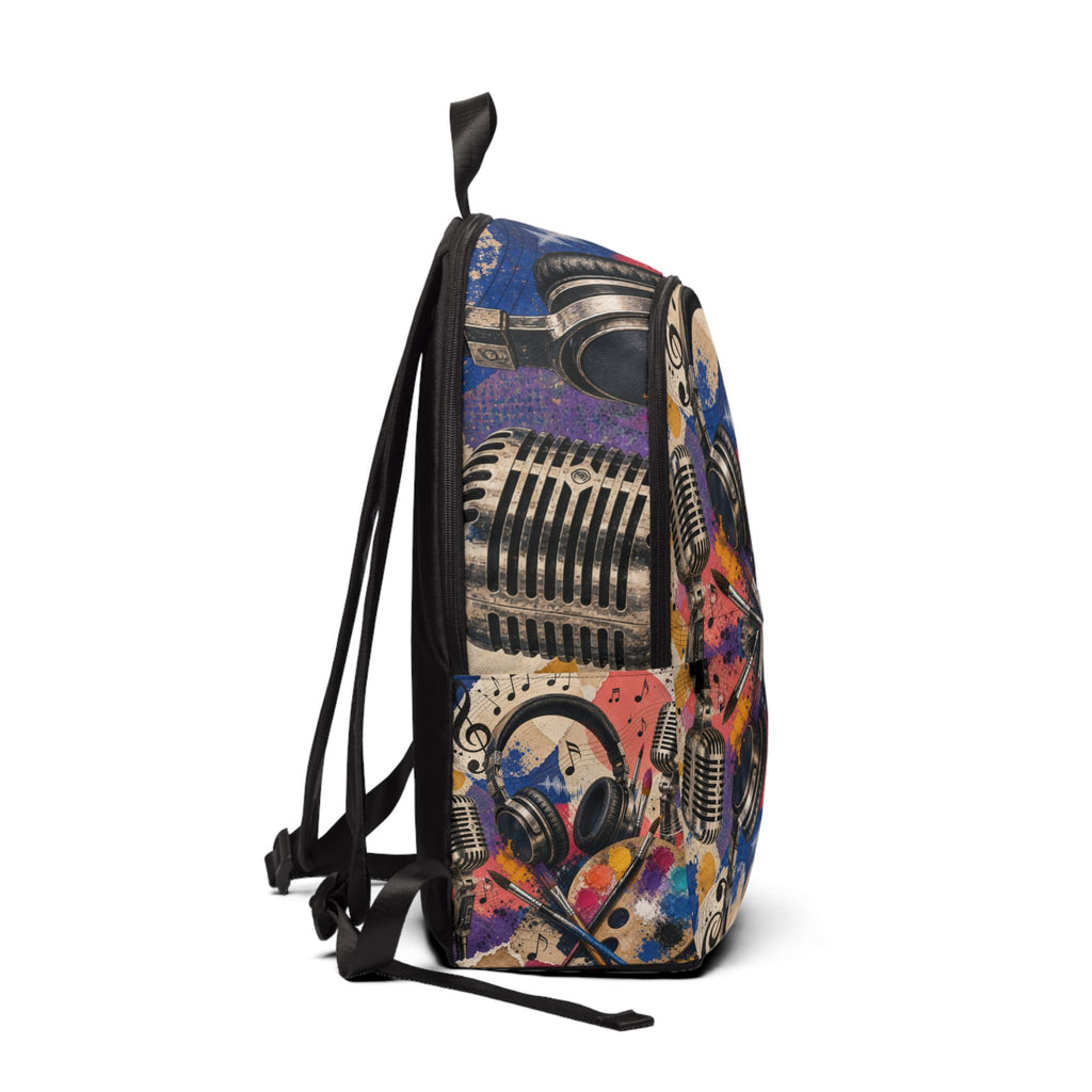 Art and music collage school backpack – view 2