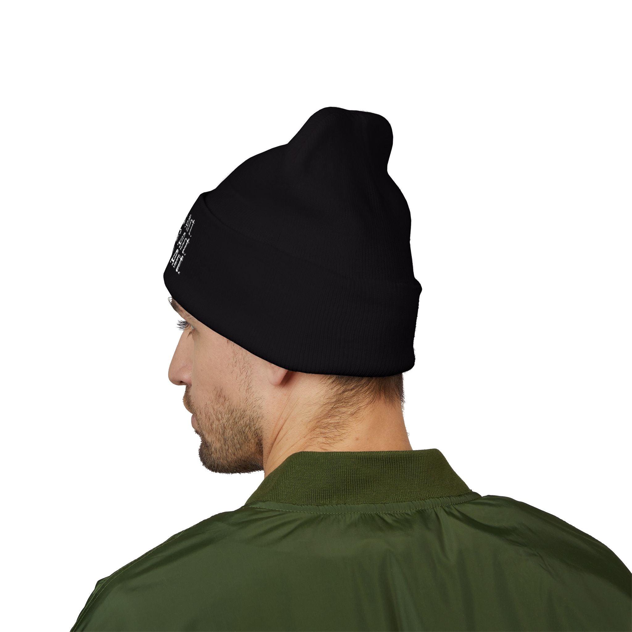 Everything Is Art cuffed beanie with white lettering – view 11