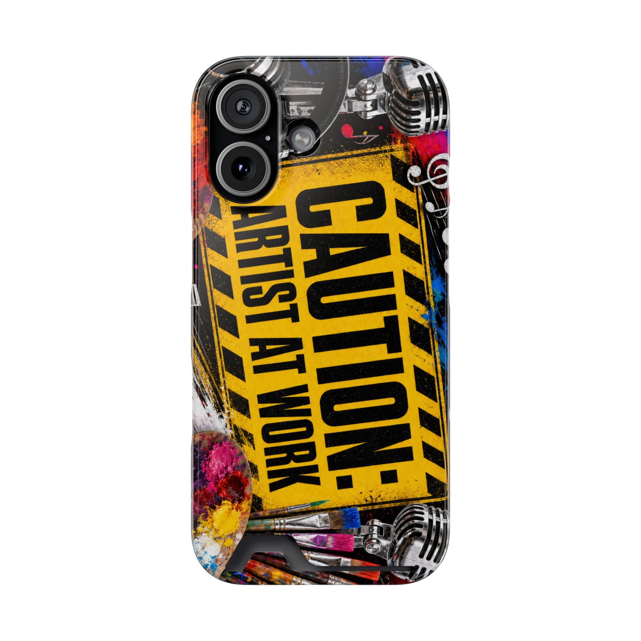 Caution Artist at Work phone case with card holder – view 23