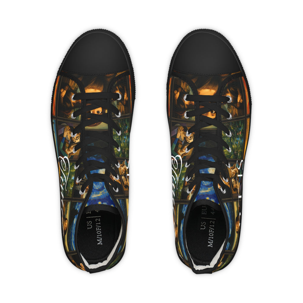 Men’s Art Is Timeless museum collage high-top sneakers