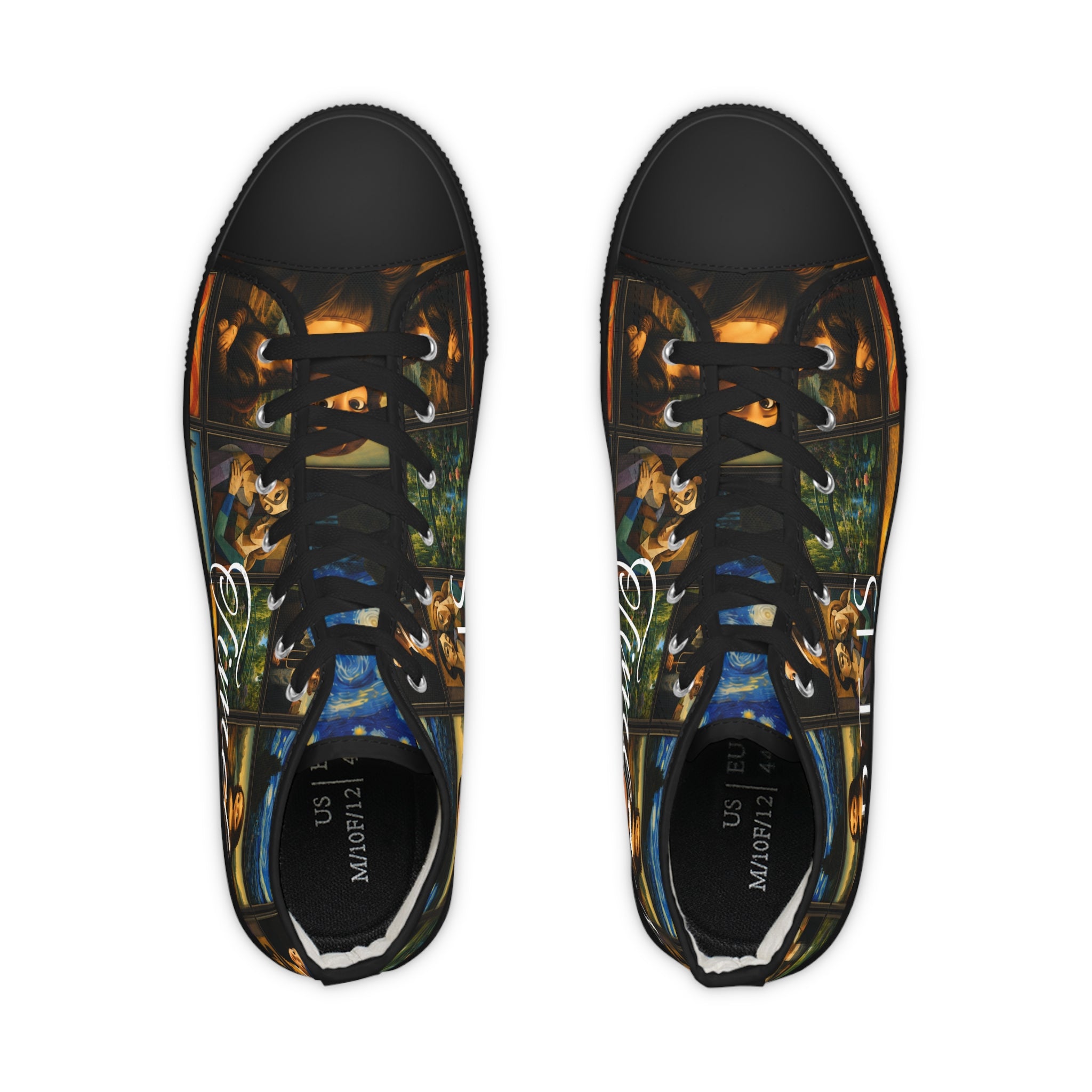 Men’s Art Is Timeless museum collage high-top sneakers