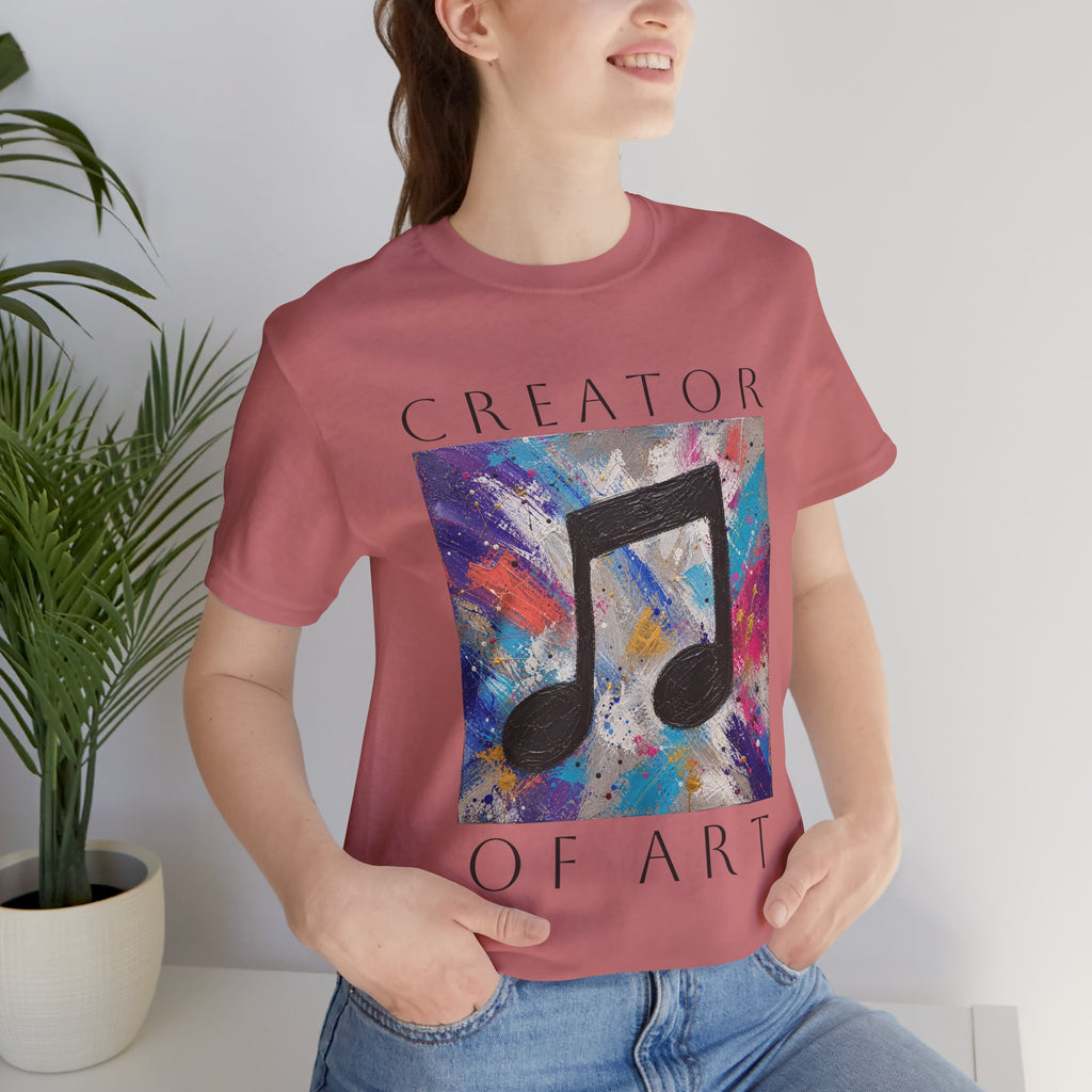 Unisex Creator of Art colorful music note graphic T-shirt – view 18