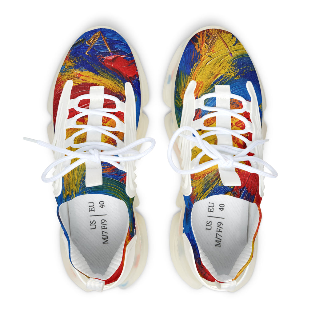 Women’s abstract color art mesh sneakers