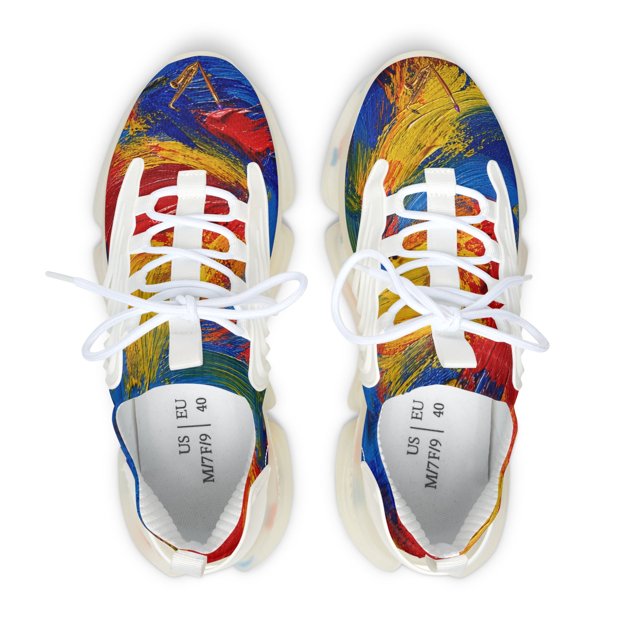 Women’s abstract color art mesh sneakers