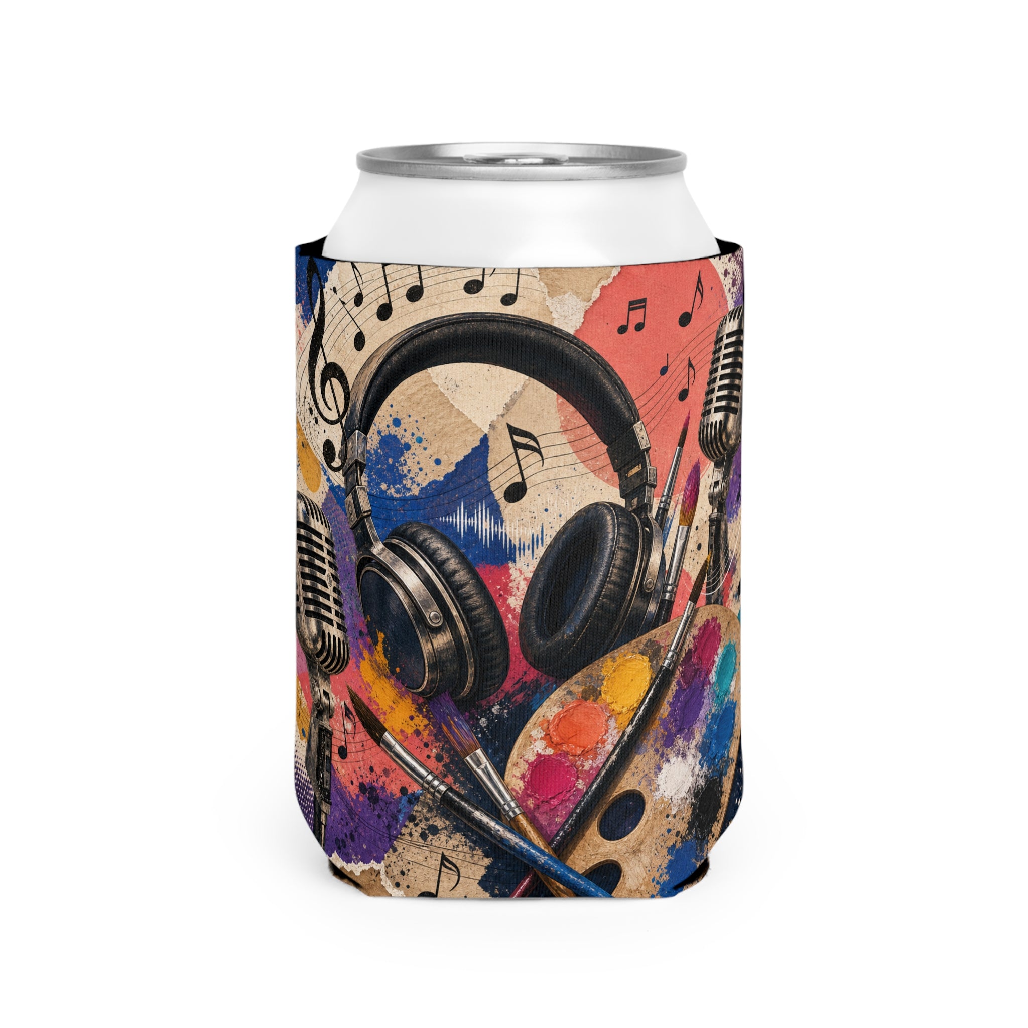 Music and art 12 oz can cooler sleeve