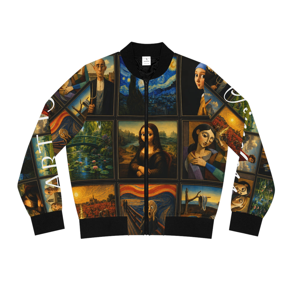 Women’s Art Is Timeless Museum Collage Bomber Jacket – product image 2
