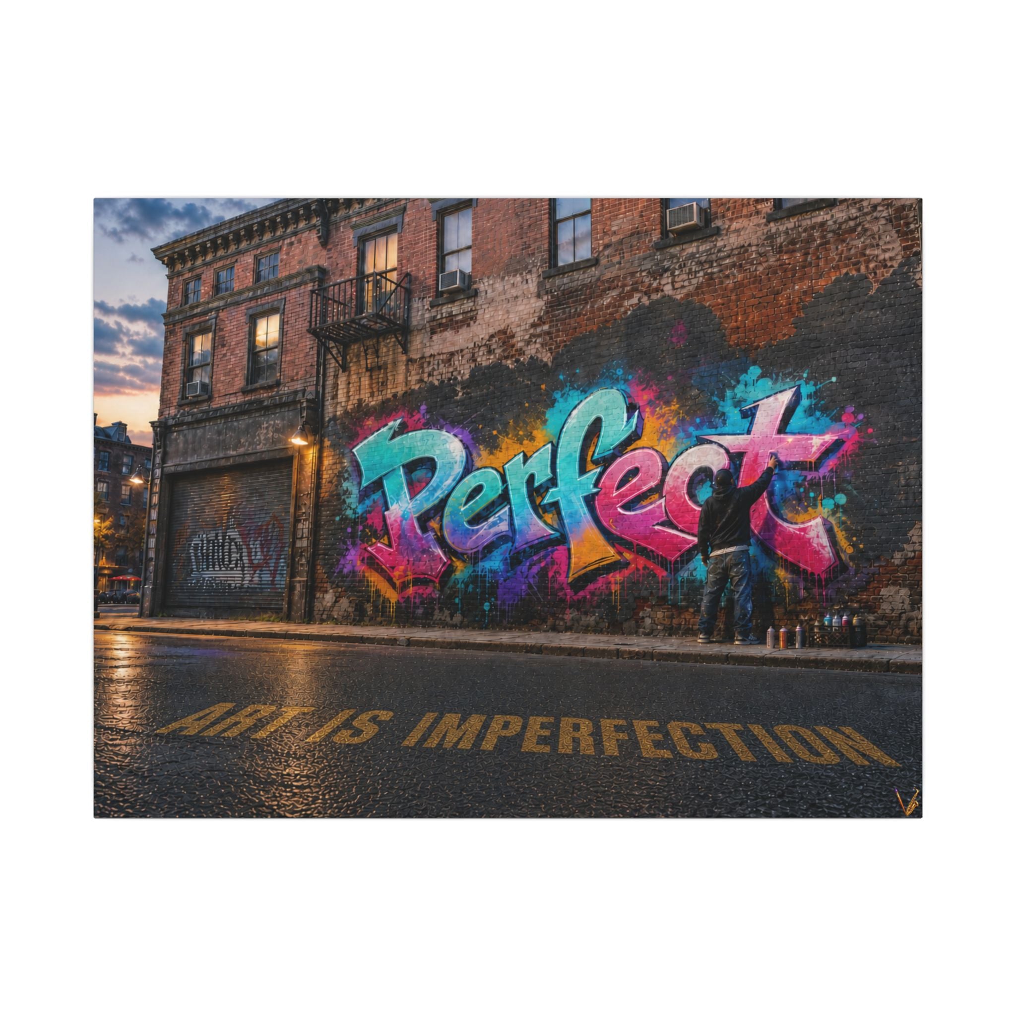 Art Is Imperfection urban graffiti matte canvas wall art