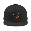 Jazzy Smoov saxophone and paintbrush embroidered snapback hat – view 2
