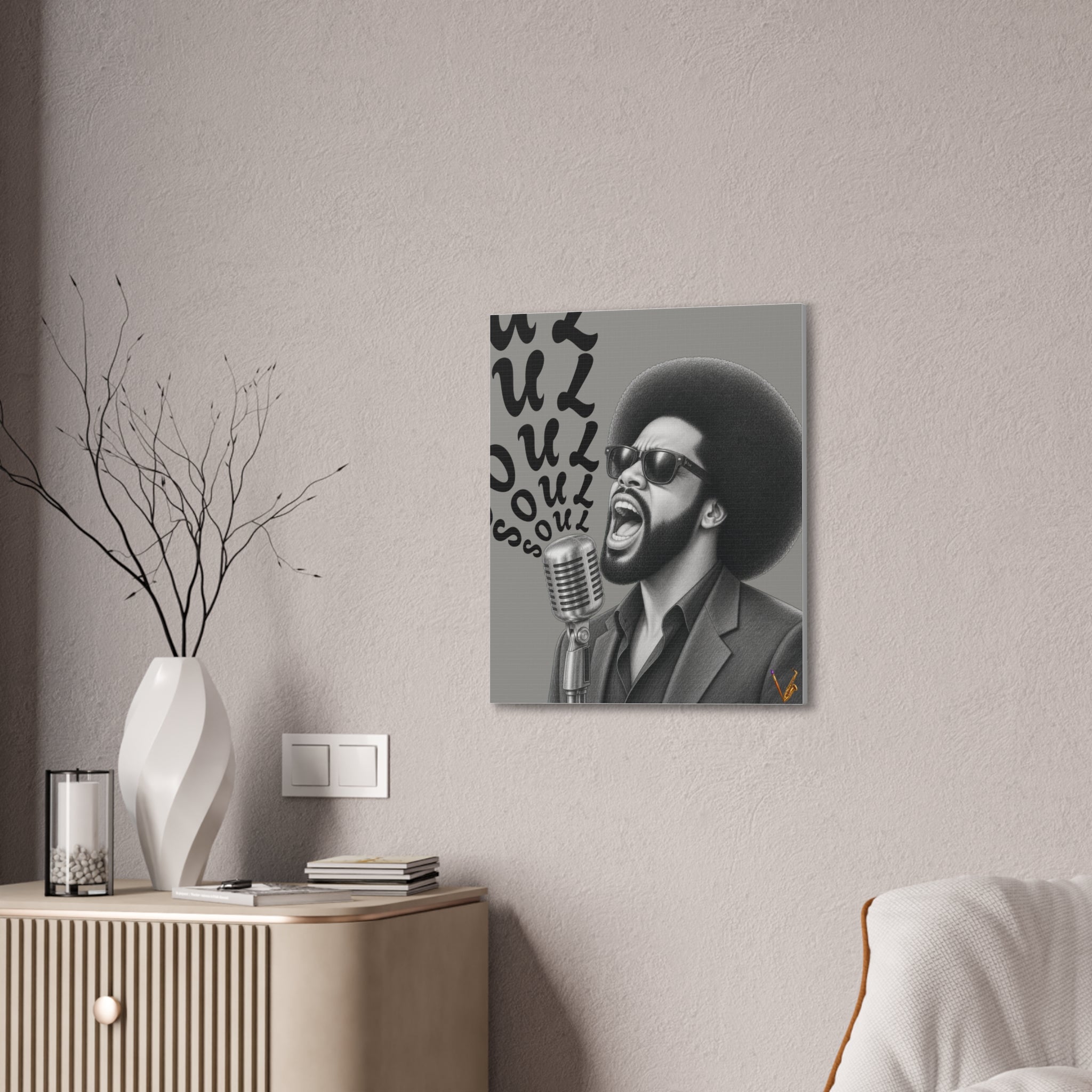 Soul singer monochrome canvas wall art