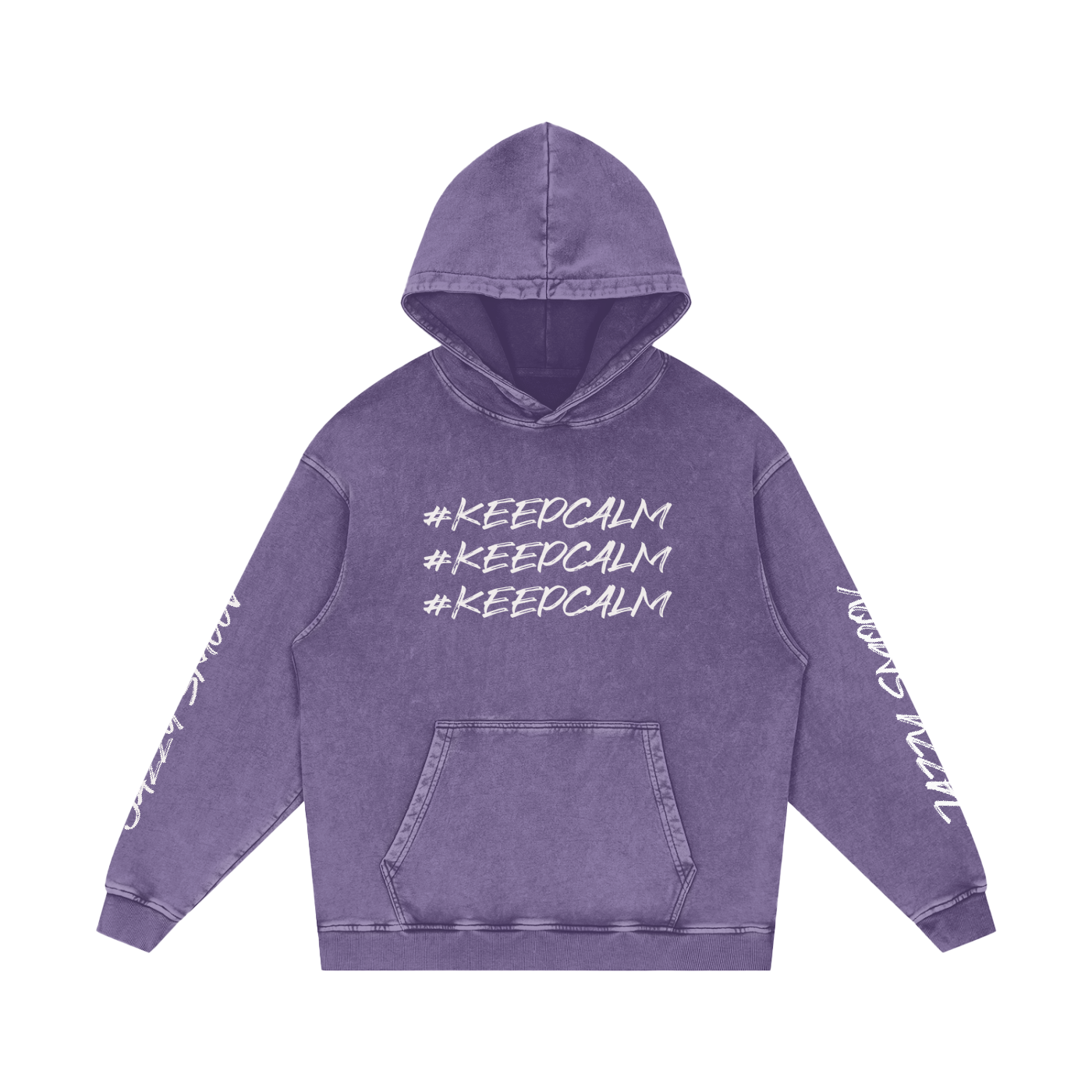 Jazzy Smoov Keep Calm Heavyweight Cotton Hoodie – Purple – product image 1