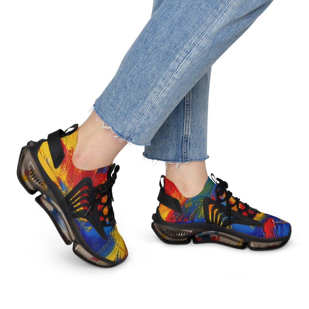 Women’s abstract color art mesh sneakers