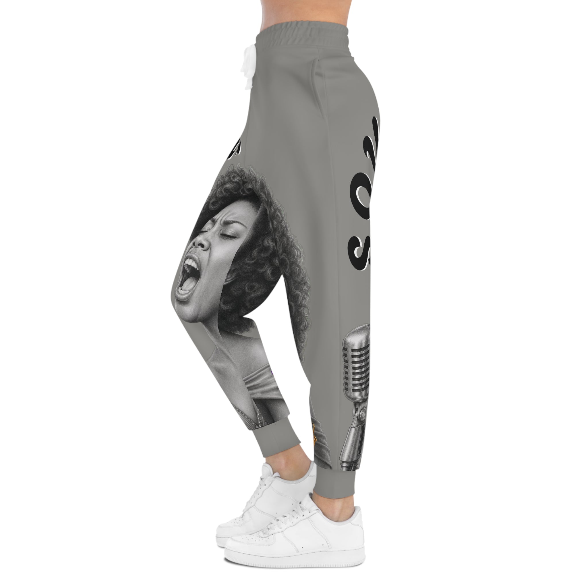 Women’s Soul Singer Graphic Joggers – Gray – product image 3