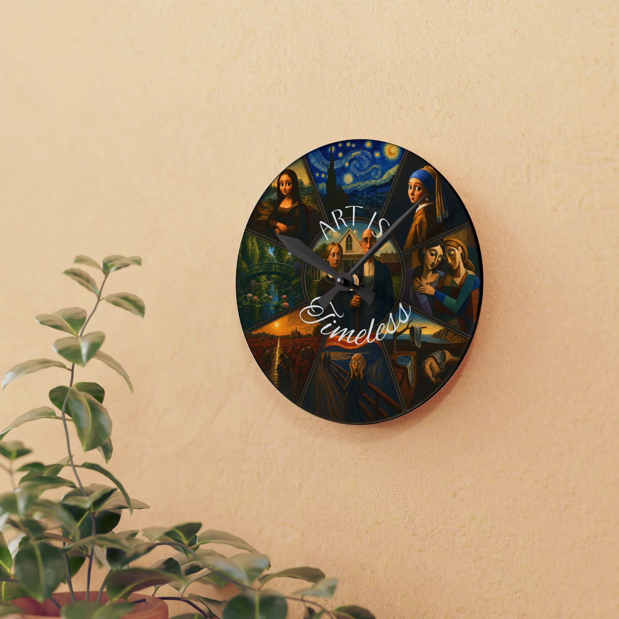 Art Is Timeless museum gallery wall clock
