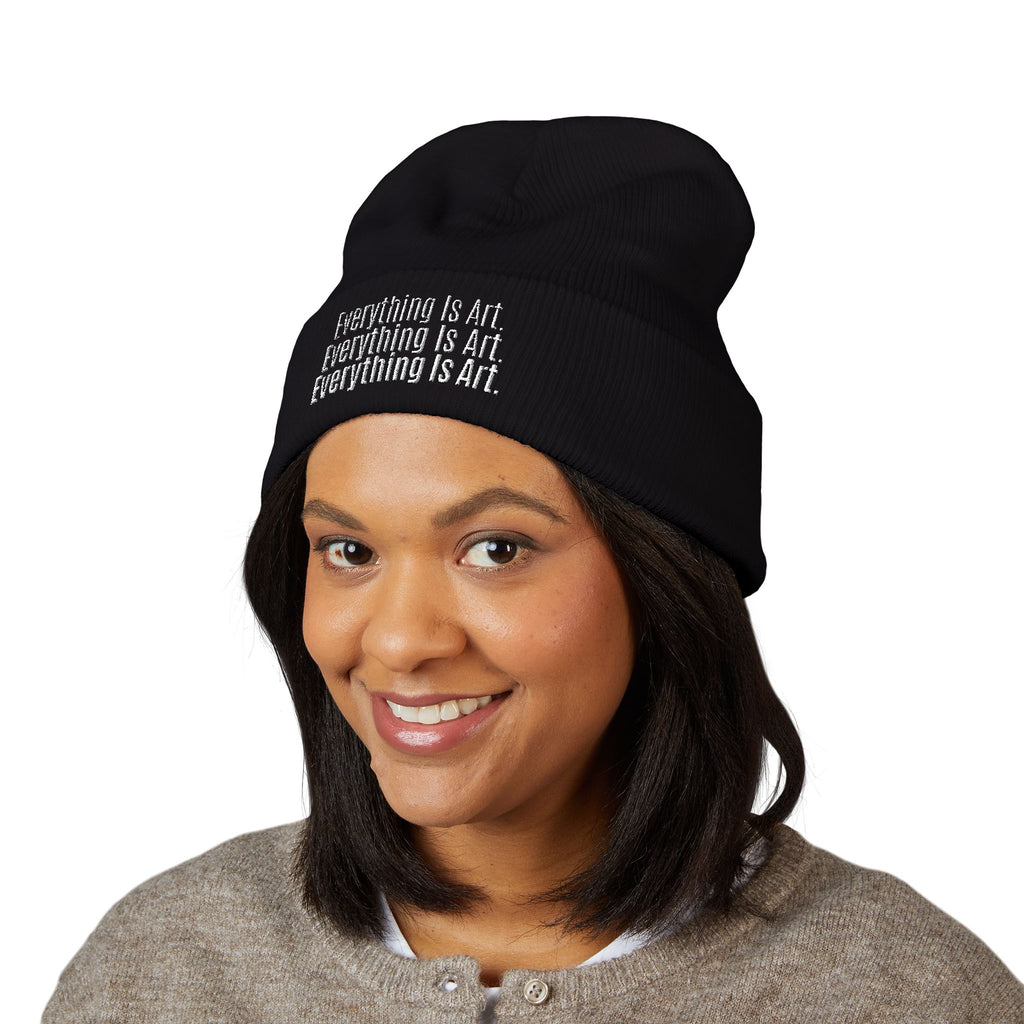 Everything Is Art cuffed beanie with white lettering – view 10