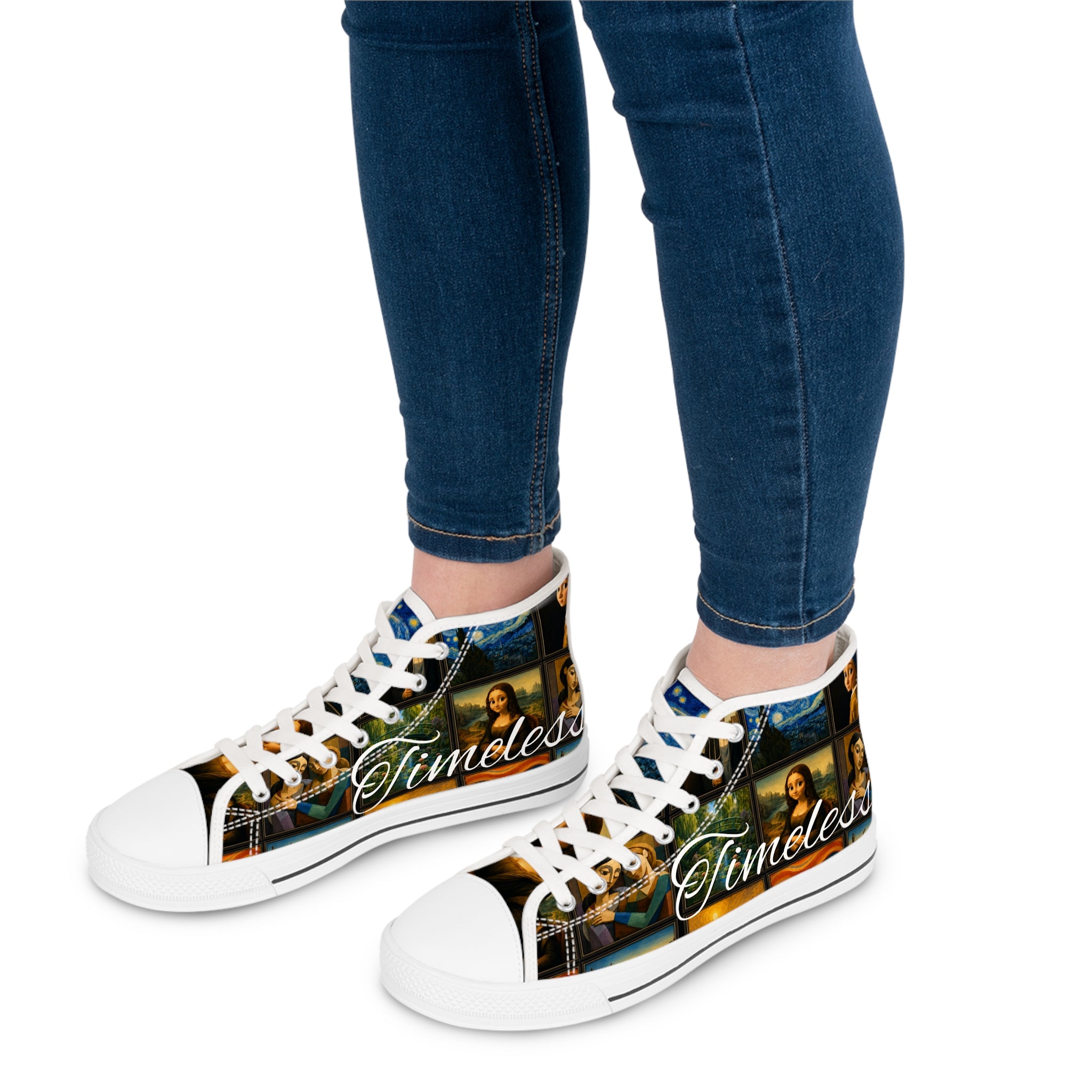 Women’s Art Is Timeless museum collage high-top sneakers
