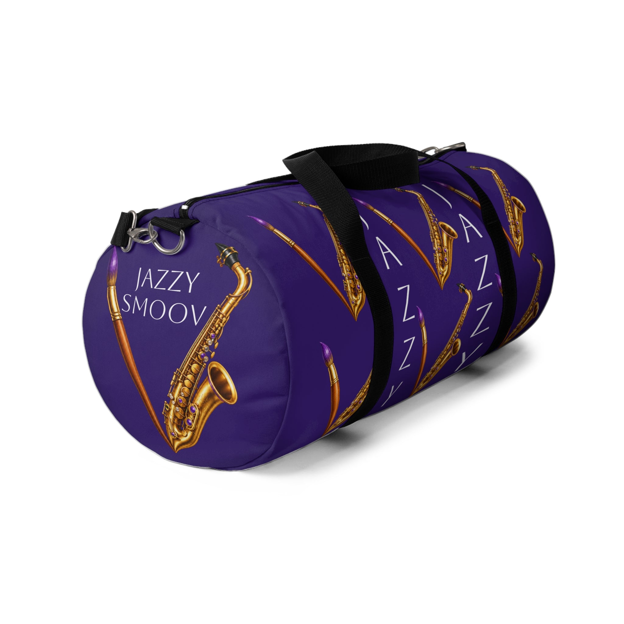 Jazzy Smoov purple saxophone duffel bag