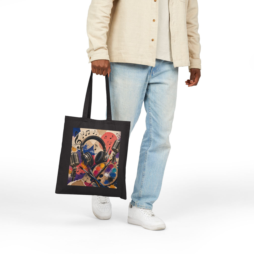 Jazzy and Smooth art and music cotton canvas tote bag