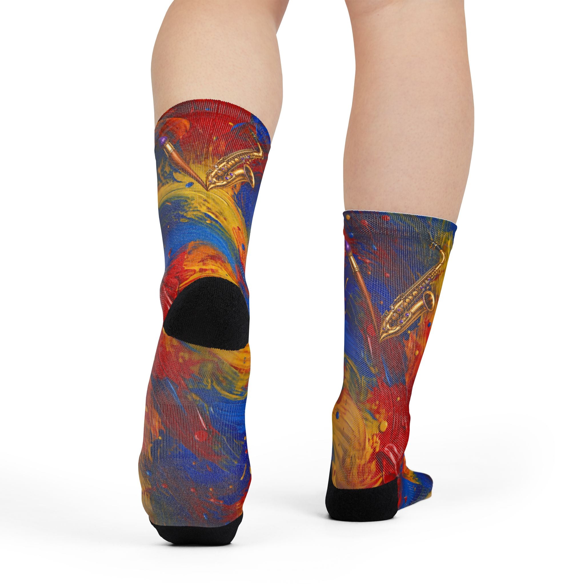 Studio Vibes colorful music headphones crew socks