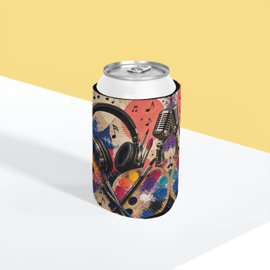 Music and art 12 oz can cooler sleeve