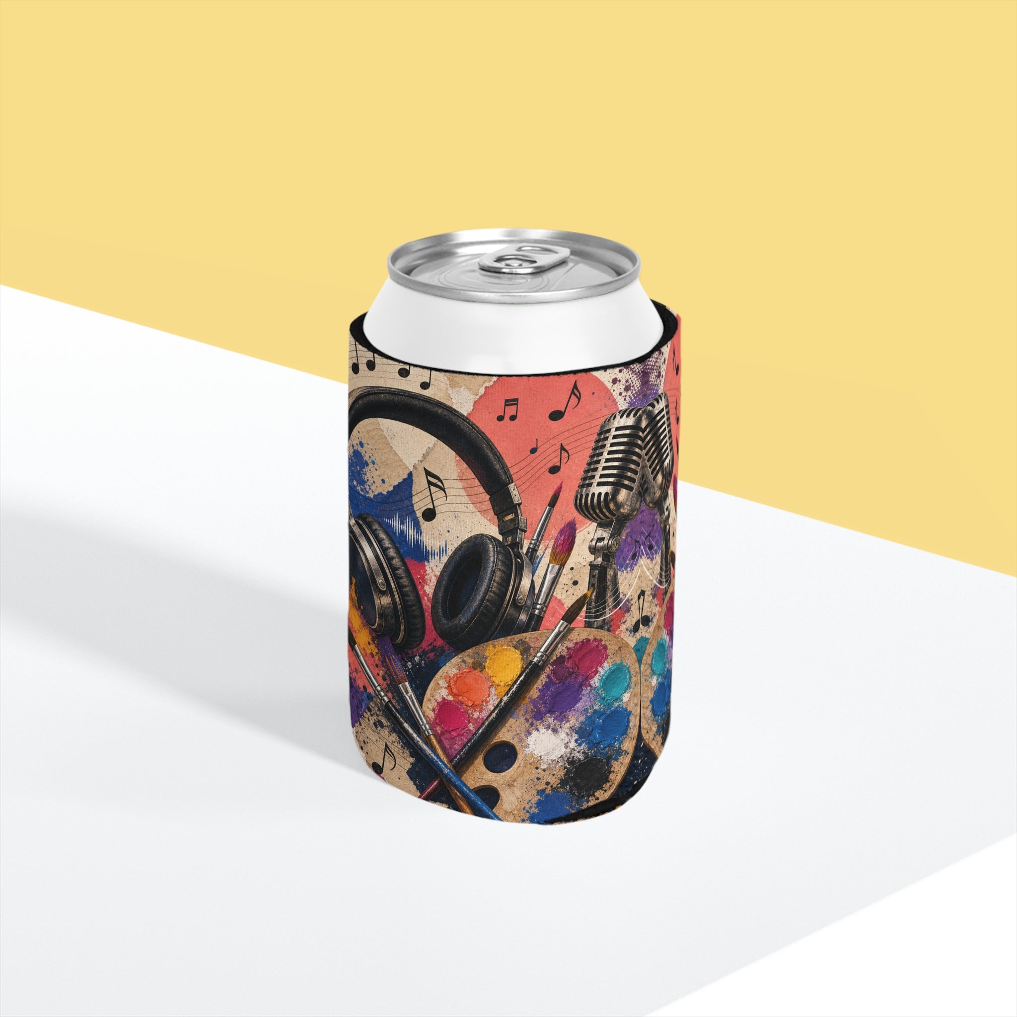 Music and art 12 oz can cooler sleeve