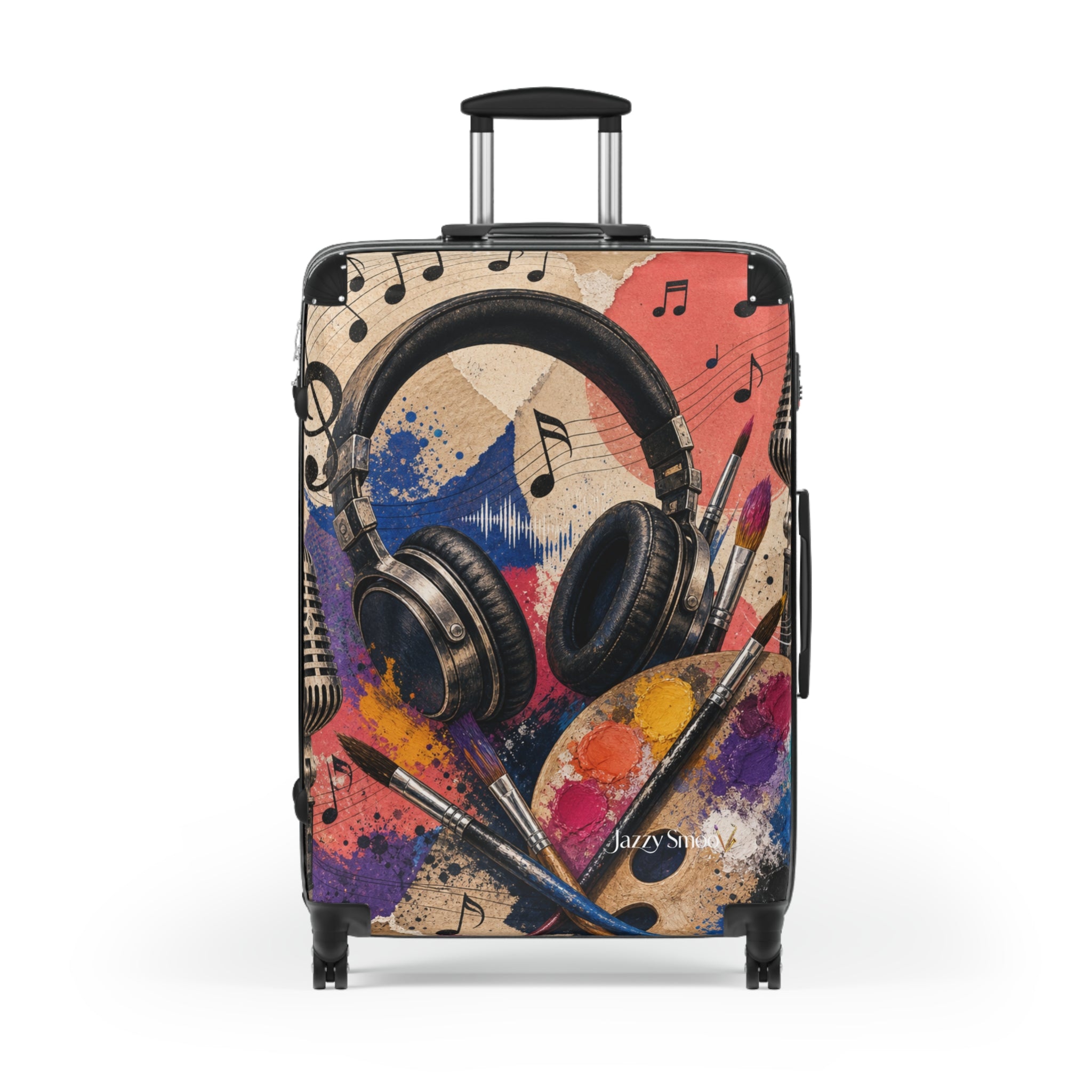 Art and music hard-shell rolling suitcase – view 3