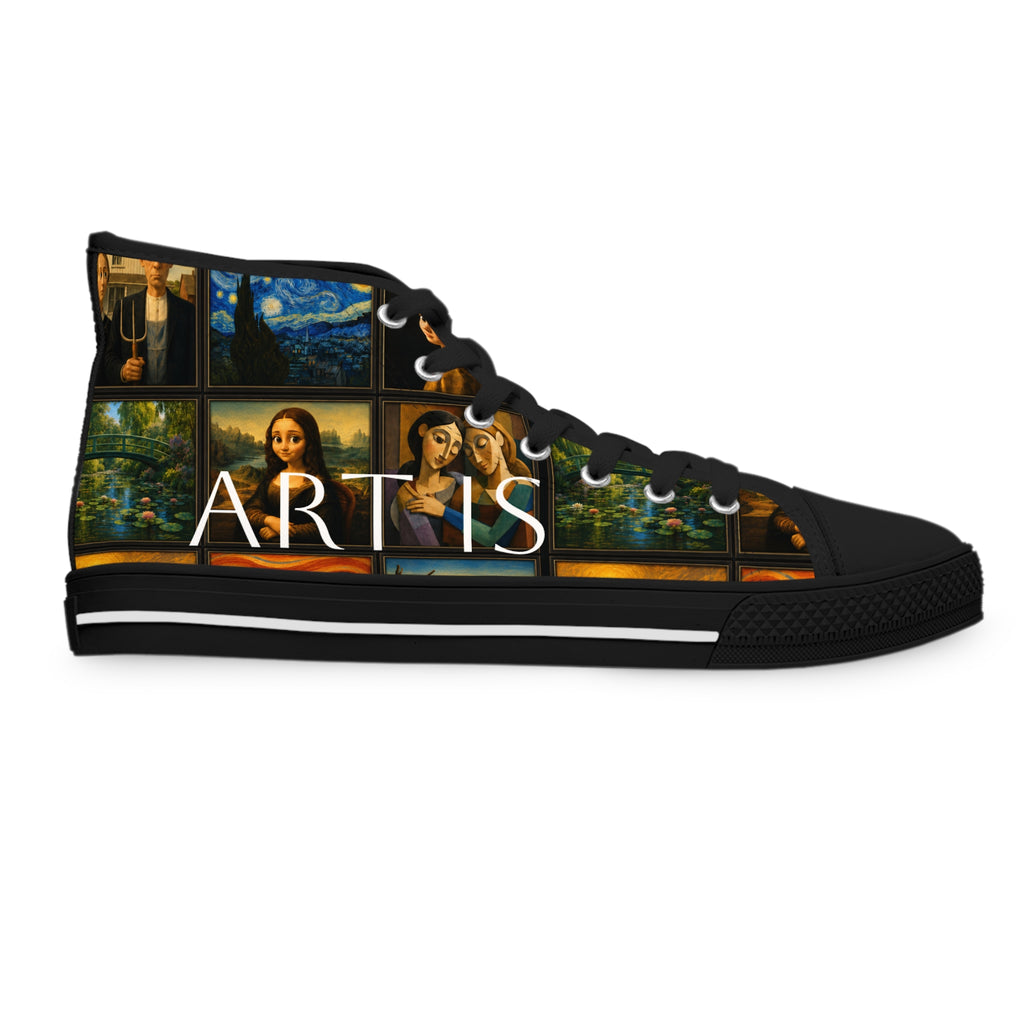 Women’s Art Is Timeless museum collage high-top sneakers