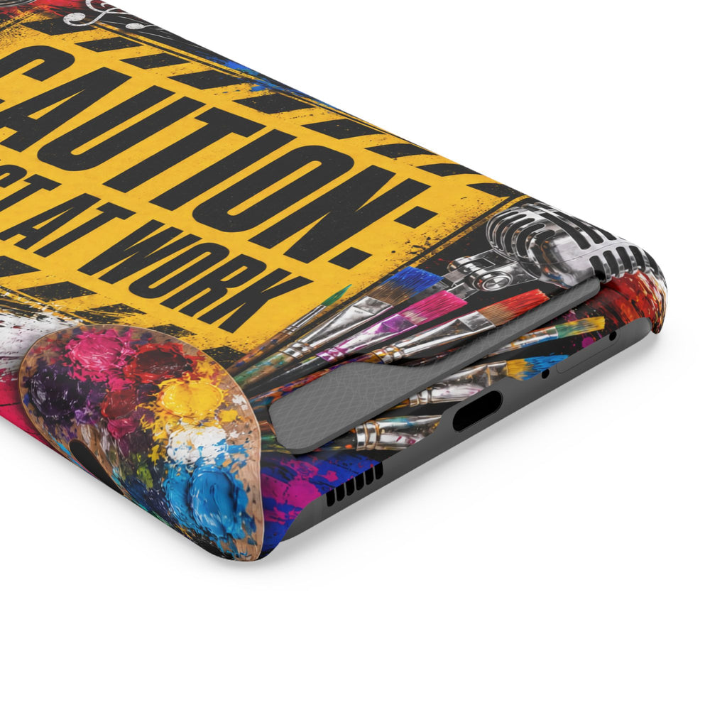 Caution Artist at Work phone case with card holder – view 85