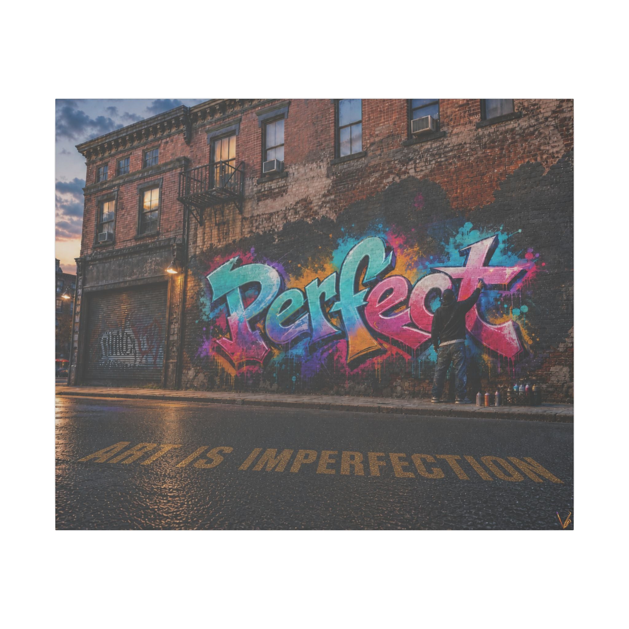 Art Is Imperfection urban graffiti matte canvas wall art