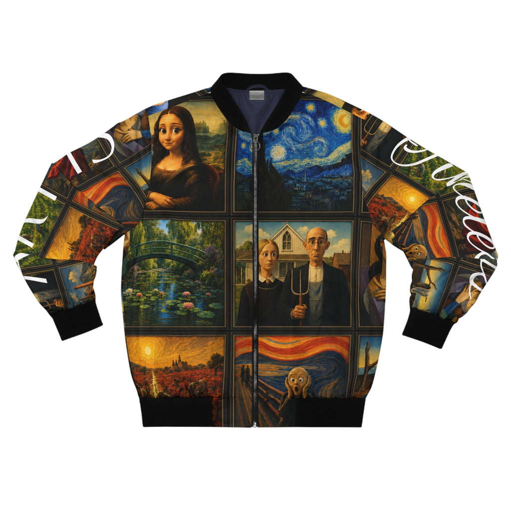 Men’s Art Is Timeless Museum Collage Bomber Jacket – product image 2