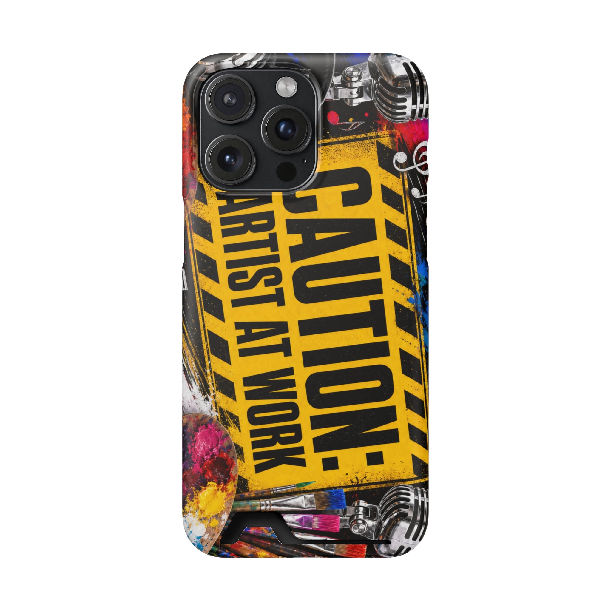 Caution Artist at Work phone case with card holder – view 42